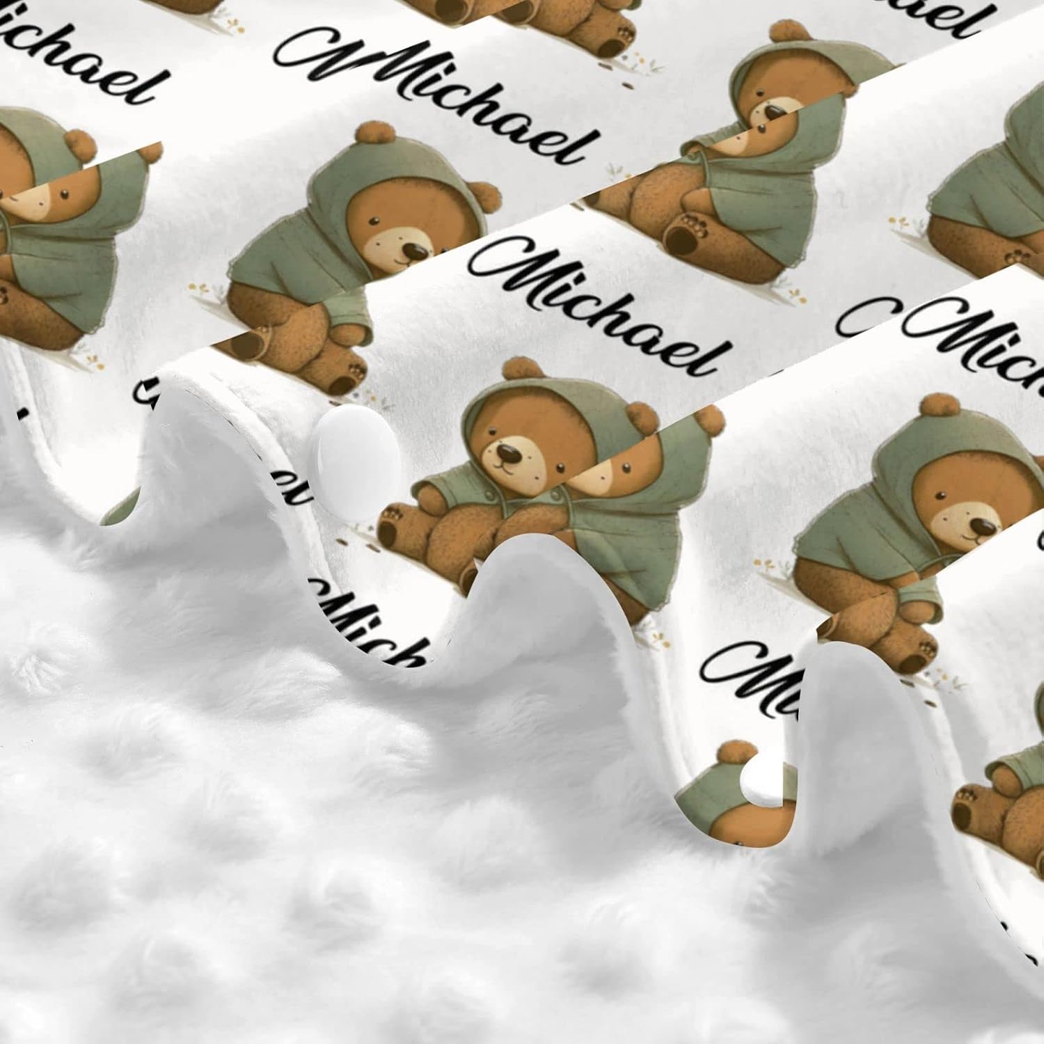 Personalized Baby Car Seat Canopy for Babies with Name, Custom Car Seat Covers for Boys Girls, Infant Opening Minky Nursing Breastfeeding Stroller Cover Carseat Canopies for Newborn (Cute Bear)