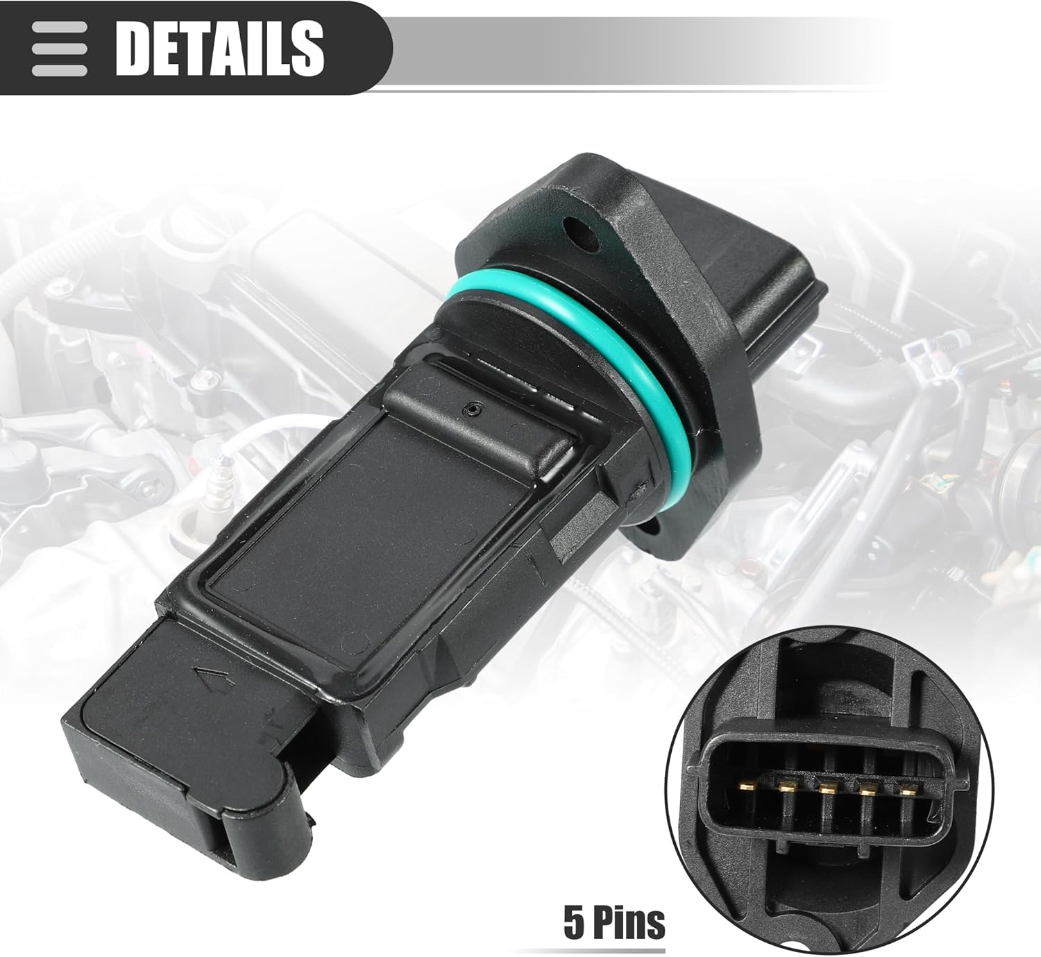 Motoforti Air Flow Sensor Meter, MAF Sensor Airflow Replacement, for Nissan Sentra 2002-2004, Plastic, No.226808J000, Black