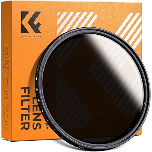 K&F CONCEPT 49mm Variable ND2-ND400 ND Lens Filter (1-9 Stops) for Camera Lens, Adjustable Neutral Density Filter with Microfiber Cleaning Cloth (B-Series)