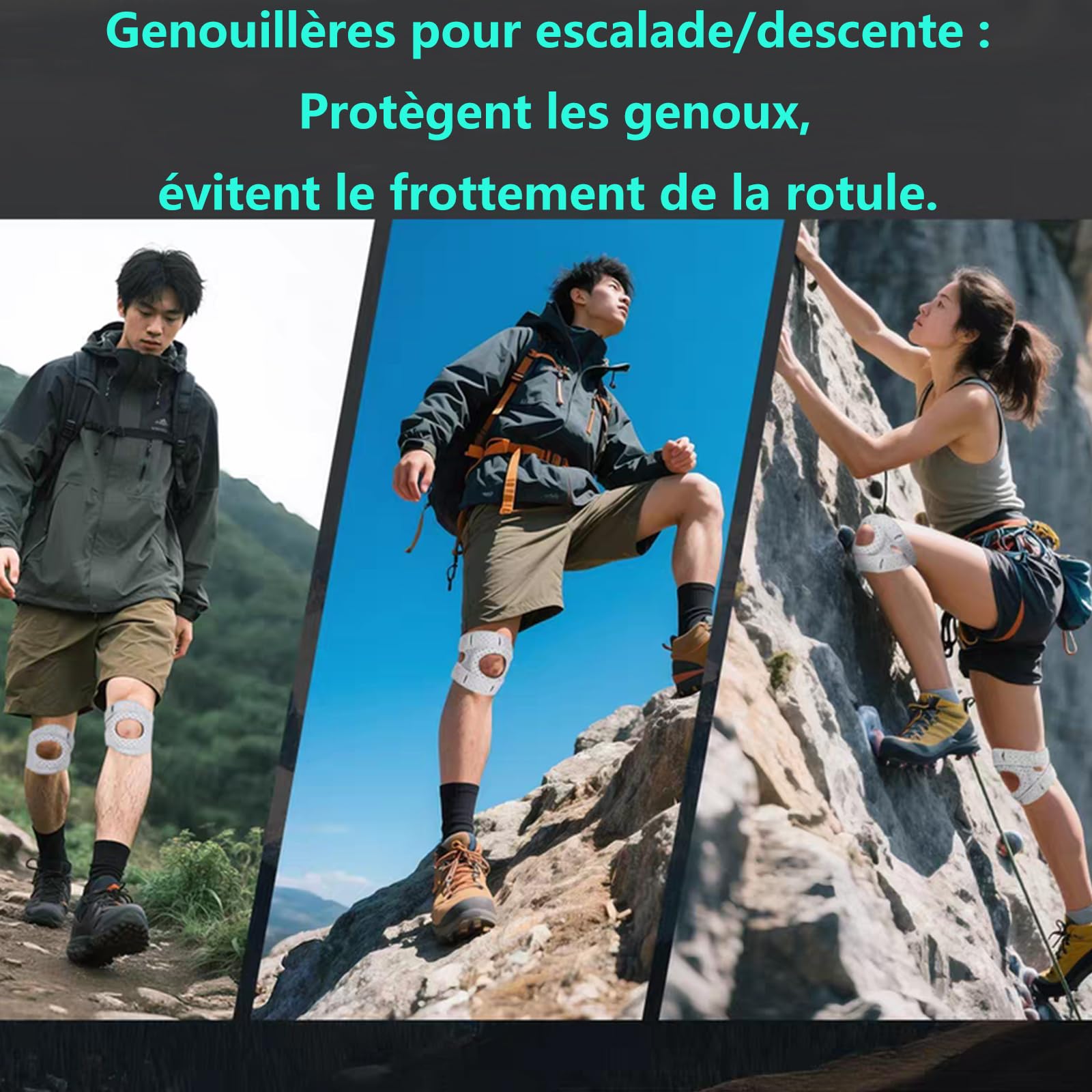 Rodillera 2.0, rodillera de artrosis de rodilla, con soporte de rodilla, ortorótula, ajustable, rodilleras Orto rótula, para corredores, tenis, artritis rótula – 2 piezas 260302-2