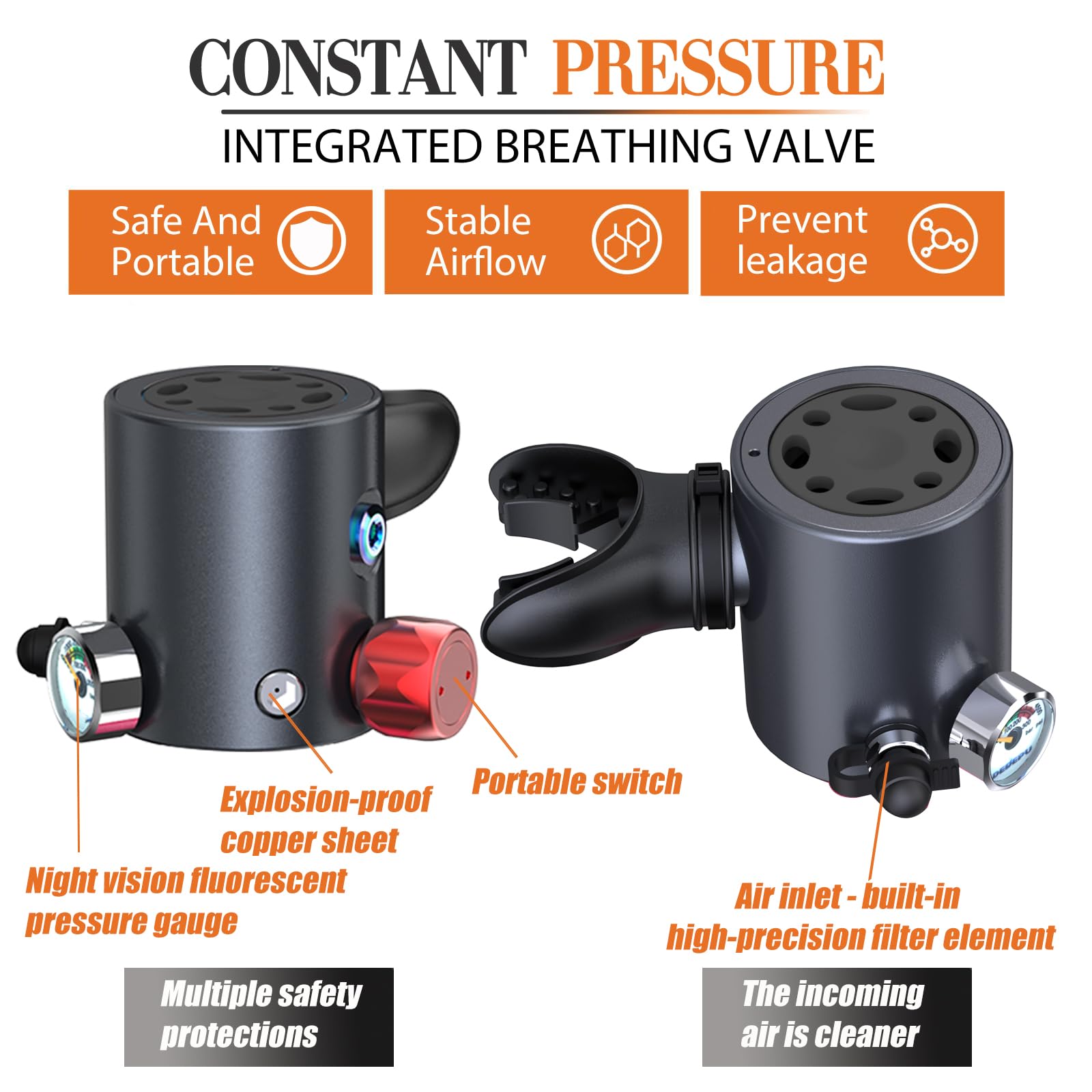 Mini tanque de buceo, kit de tanque de buceo de 5 a 10 minutos de tiempo de uso, certificación DOT/CE-EN250, tanque de buceo portátil de 0.5 L (3.5 pies cúbicos), presión máxima de 3000