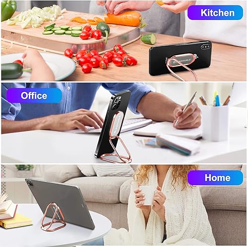 Miniatura 2 de Soporte ajustable para teléfono celular para escritorio, soporte de anillo de teléfono portátil, soporte de dedo plegable de escritorio, mango