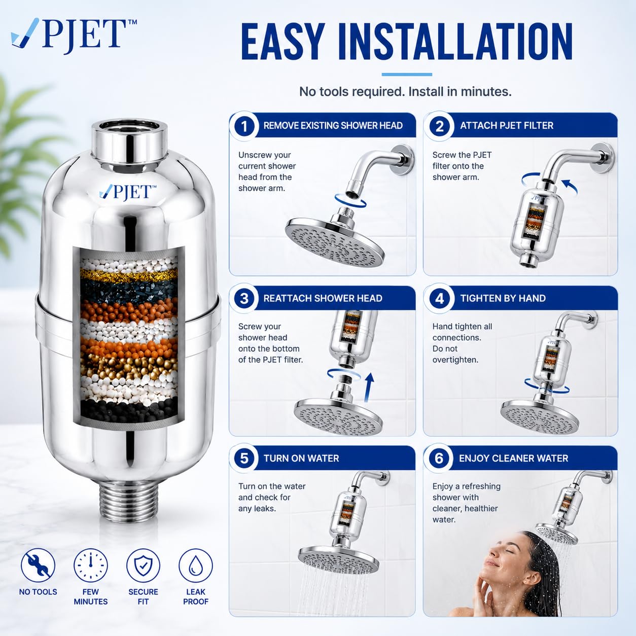 PJET Hard Water Filter - Cleaner, Healthier Showers -6