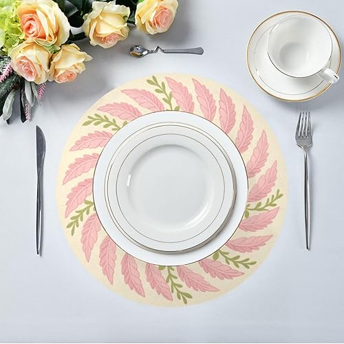 Miniatura 5 de Vintage Orange Bouquet Style Summer Round placemats PVC Reusable placemat individuales para mesa de comedor Elegantes 15.4x15.4in Set of 6