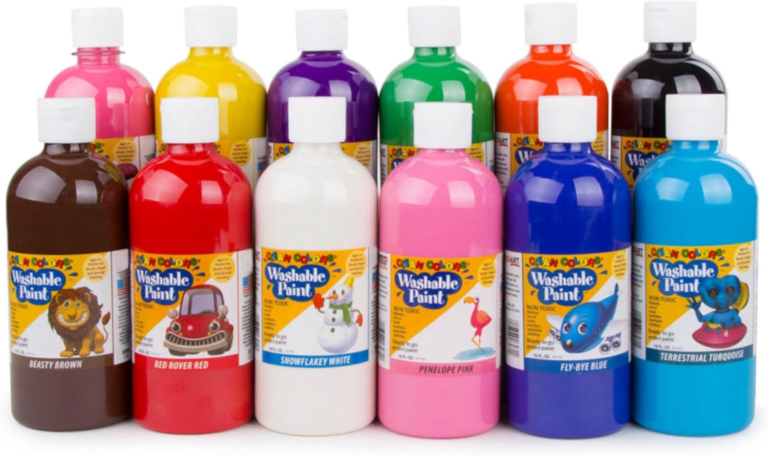 Rich Art Clean Colors Washable Tempera Paint For Kids Vibrant, Premium Craft Paint
