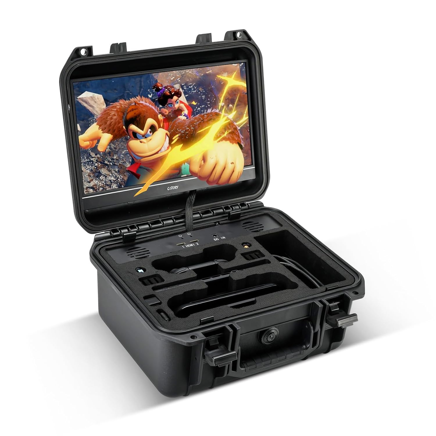 G-STORY 14‘’ Portable Monitor Case for Switch 2,4K&60Hz or 1080P&120Hz Portable Gaming Monitor IPS Screen HDMI Shock-Resistant Travel carrying Bag Game Mode,Travel Monitor fo Switch2(no Included)