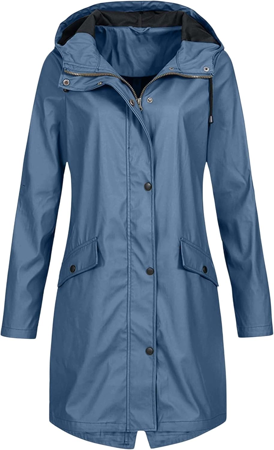 LIZALIG Women's Waterproof Cinch Waist Jacket - Long Breathable All Weather Raincoat