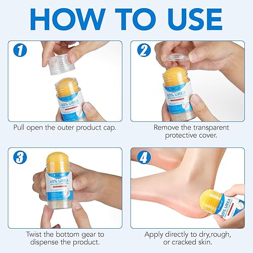 Miniatura 7 de Uruses Paquete de 2 unidades de crema de urea 60% más ácido salicílico 2% urea para el cuidado de pies, crema de pies para removedor de callos de