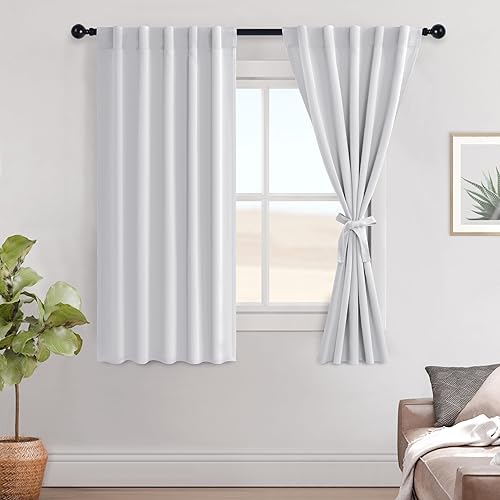 Miniatura 164 de Hiasan Cortinas opacas blancas extra anchas para dormitorio, cortinas opacas térmicas extra anchas de 72 pulgadas de largo, con pestaña trasera,