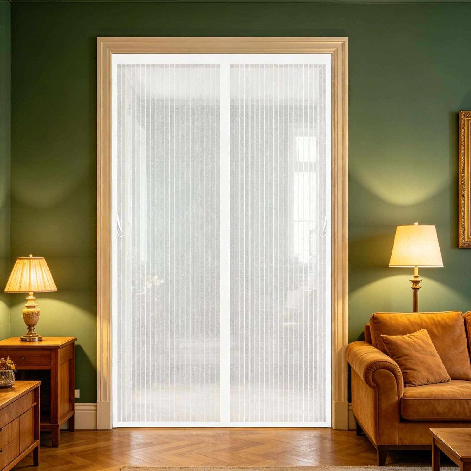 Cat Screen Door 91 x 225 cm Patio Door Nets with Magnets for Keeping Out Flies, Mosquito Net, Insect Mesh Nets Patio Curtain Insect Mesh for Living Room Kitchen, White