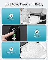 Vista 5 de Aeitto Nugget Ice Maker Countertop, 42lbs/24H Ice Machine with 1.5L Water Tank, Rapid Ice Release in 6 Mins, Self-Cleaning Pebble Ice Maker with