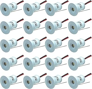 AMDHJ Foco de Ambiente LED empotrable pequeño de 1W, Foco de Techo de 12V DC para escaleras, pasillos, Patios, 7 Colores de luz (Color : Luz Azul, Size : 30 Degrees)