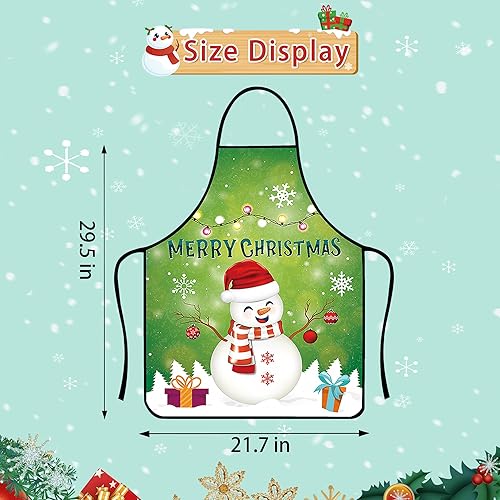 Miniatura 7 de 2 delantales de Navidad, Papá Noel y muñeco de nieve para cena de Navidad, delantal de Navidad, barbacoa, cocina, hornear, manualidades, fiesta,