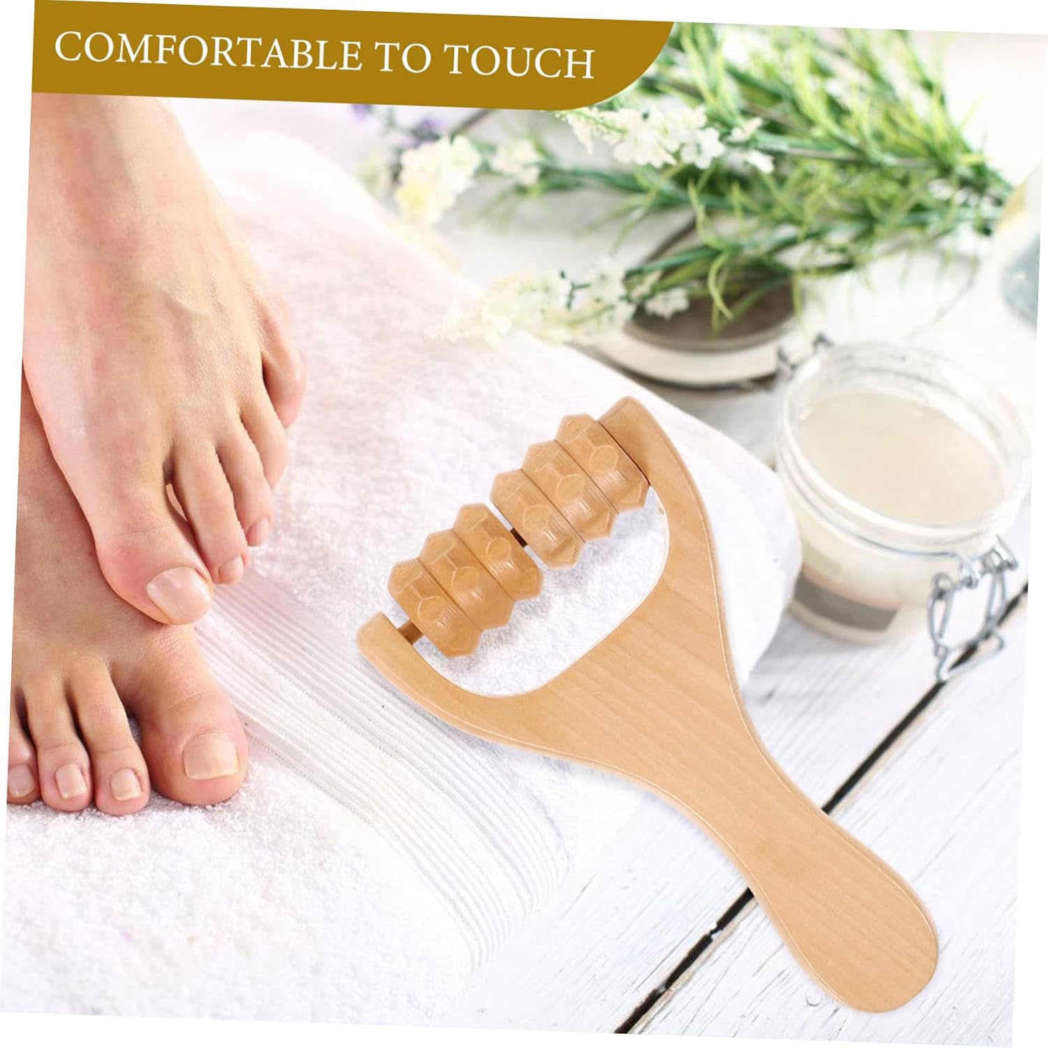 NOLITOY 3sets Massage Roller Hand Massager Tool Manual Massager for Legs Hip Foot Wood Roller