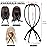 obeoby Wig Stand, Portable Wig Holder Wig Head Stand for All Wigs Travel Wig (black(3pack))