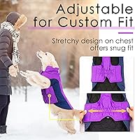 Vista 5 de ThinkPet - Abrigos para perros en clima frío, chaqueta de invierno reversible resistente al viento, abrigo grueso acolchado cálido, chaleco