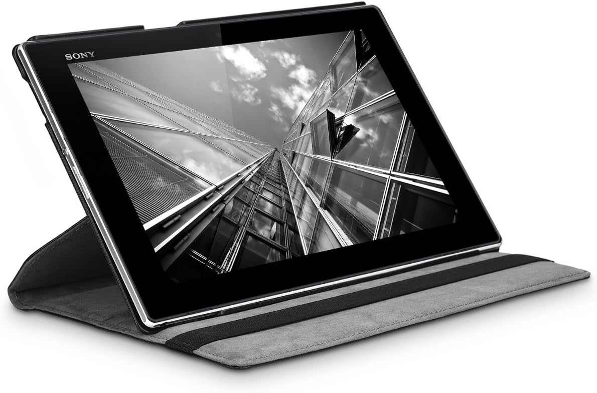 kwmobile Rotating Case Compatible with Sony Xperia Tablet Z - Case PU Leather Tablet Cover with Stand - Black