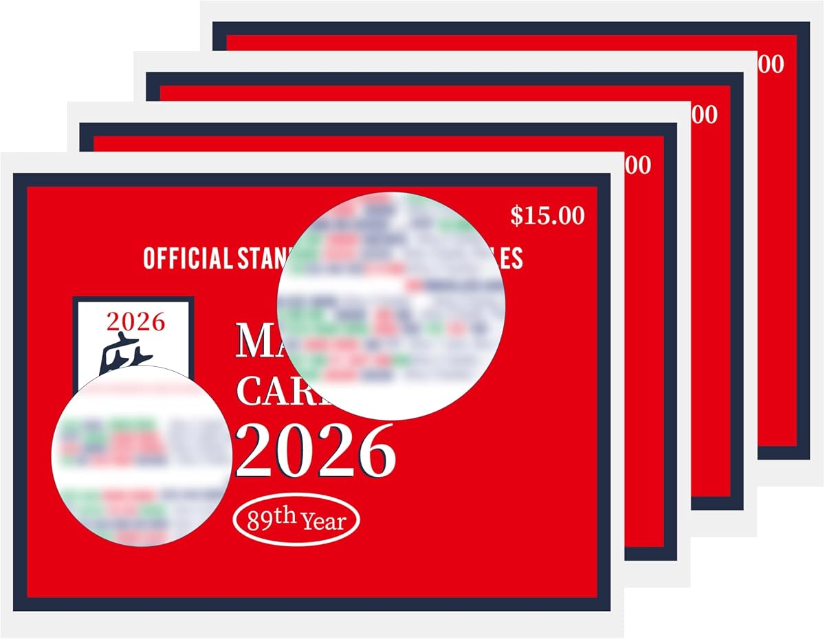 Mahjong Card 2026 Official Revision, 4pcs American Mah Jongg Large Print Hands & Rules Guide with Beginner Video Tutorial