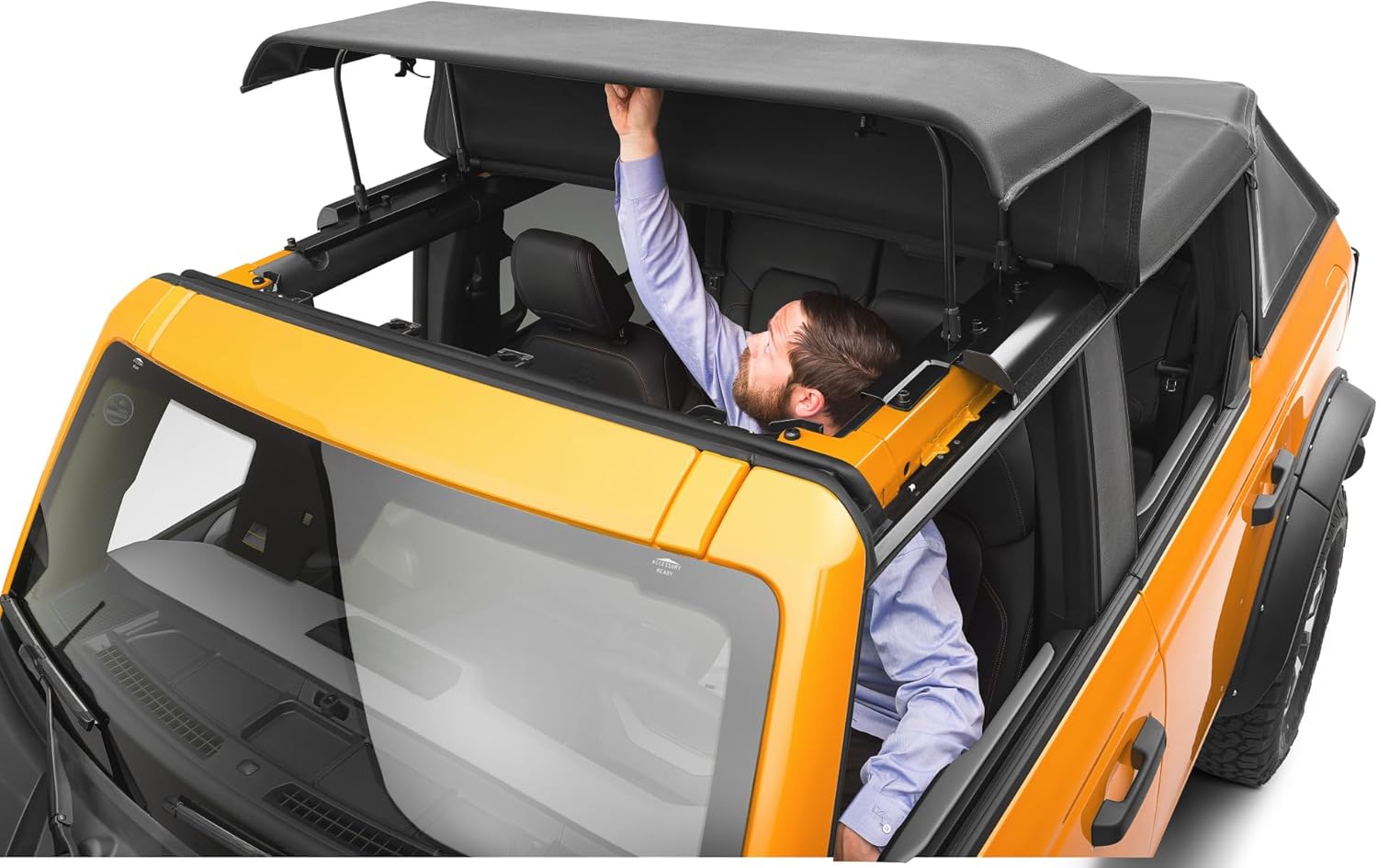 HAVOC OFFROAD Voyager Fastback Top for Ford Bronco | Two-Piece Top, Easily Opens From the Inside, Premium Twill, Removable Side & Rear Windows | HFB-09-102 | 2021-2025 Ford Bronco 2-Door