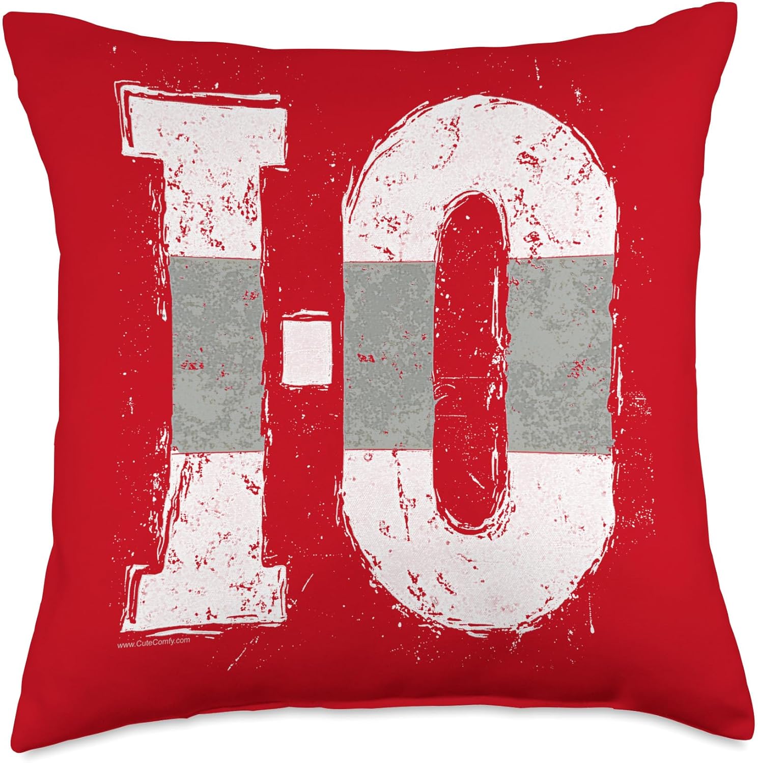 I-O Ohio O-H-I-O Vintage Grunge Red Buckeye Home State Throw Pillow