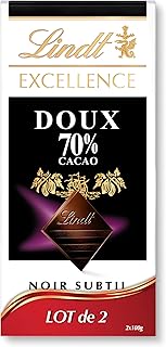 Lindt - Lot de 2 Tablettes EXCELLENCE Noir 70% Cacao Doux - Chocolat Noir, 2x100g