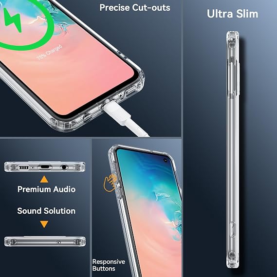 Hensinple for Samsung Galaxy S10e Case Magnetic, Galaxy S10e Phone Case [Compatible with Magsafe] Wireless Charging Transparent Back Phone Case for Samsung S10e, Clear