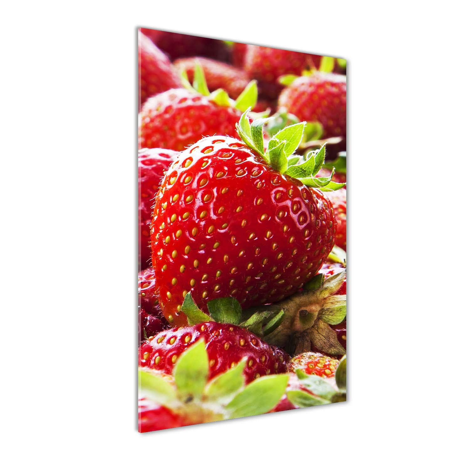 Décoration panoramique cuisine : image tableau photo fraises rouge