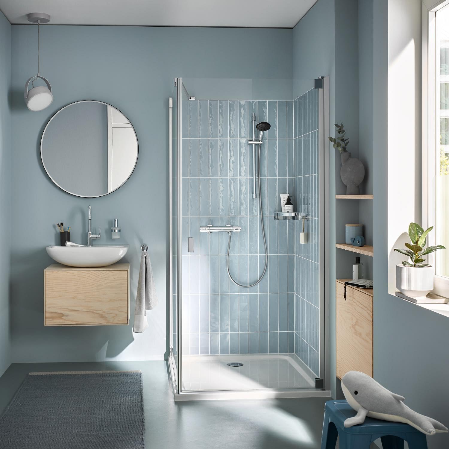 GROHE QUICKFIX, Precision Feel, Miscelatore termostatico per doccia, limitatore di portata GROHE EcoButton blocco sicurezza 38, Cromo, 34790000