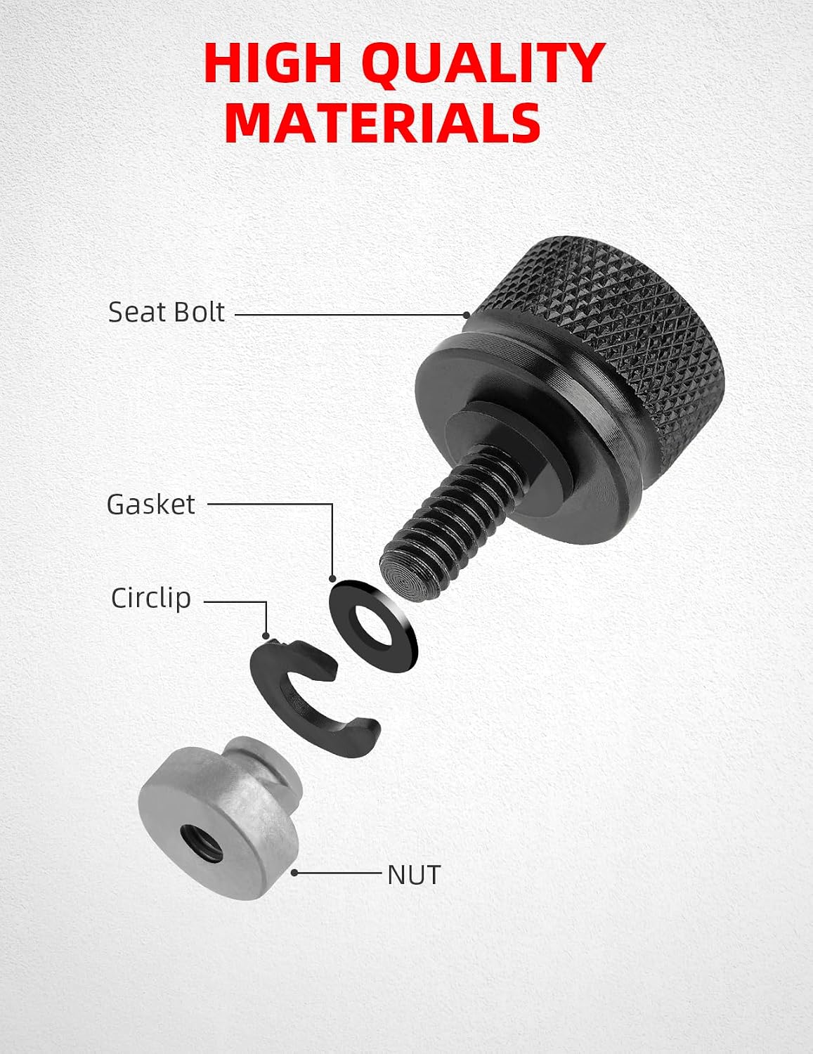 Amazicha Black Stainless Steel Seat Bolt Screw Nut Mount Kit Compatible for Harley Davidson Touring Sportster Softail Dyna 1996-2026