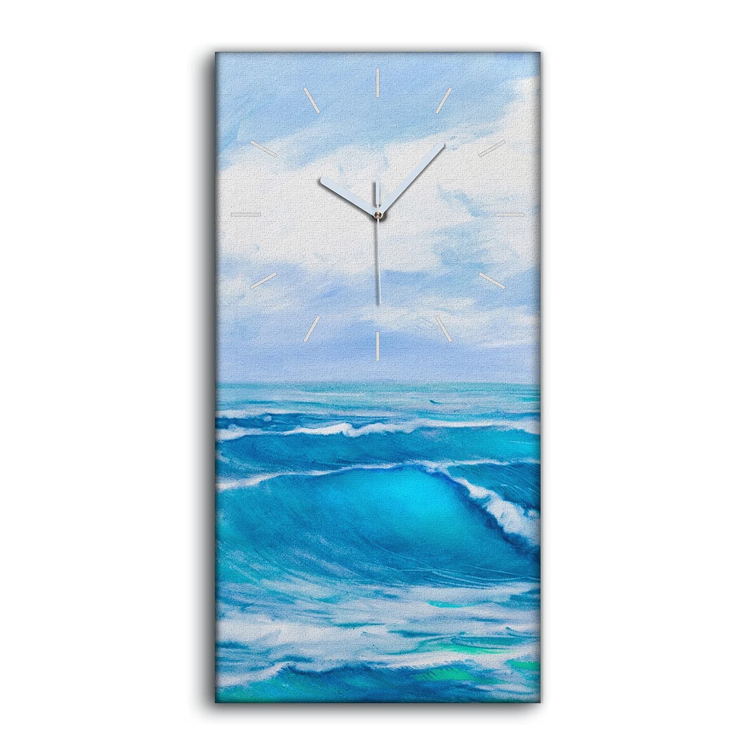 Horloge sur Toile Silencieuse sans Tic-Tac pour Dormir - Art Moderne Salon 30x60cm