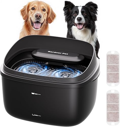 Gardner Pet Fuente de agua para perros grandes, dispensador automático de agua de gran capacidad de 8 l2.1 galones con circulación de vórtice, a