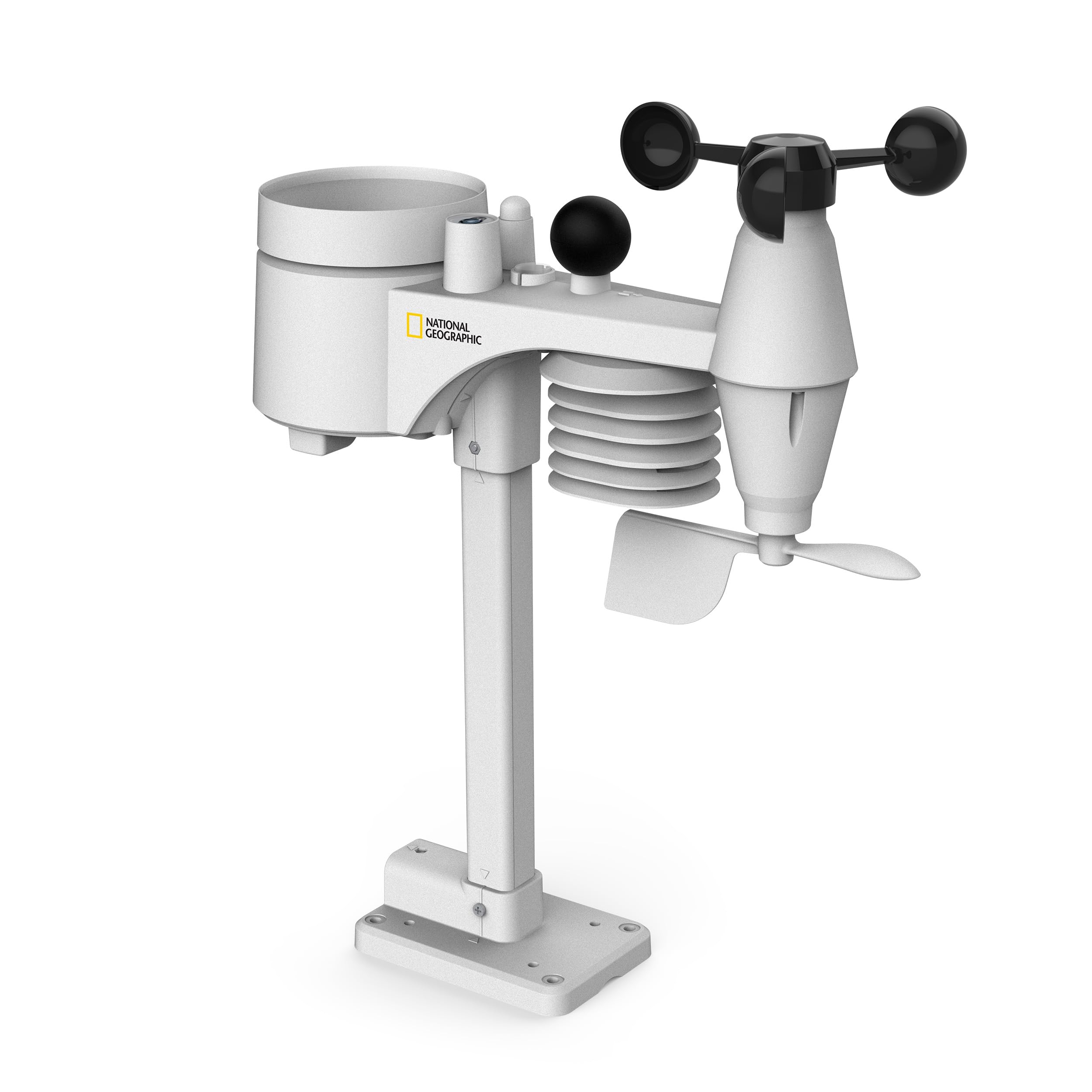National Geographic Funkwetterstation SC mit 8-in-1-Außensensor, Farbwechsel-Display, Temperatur, Luftfeuchtigkeit, Windmesser, Regenmesser, UV, WBGT | Innen und Außentemperatur, Luftfeuchtigkeit, Regenmesser, Windmesser, Luftdruck, UV, Lichtintensität, W