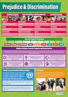 Prejudice & Discrimination | Religious Education Posters | Laminated Gloss Paper measuring 850mm x 594mm (A1) | Religious Studies Charts for the Classroom | Education Charts by Daydream Education