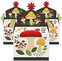 Vista 2 de Big Dot of Happiness Wild Mushrooms - Caja de golosinas para fiestas – Seta roja para fiesta – Juego de 12