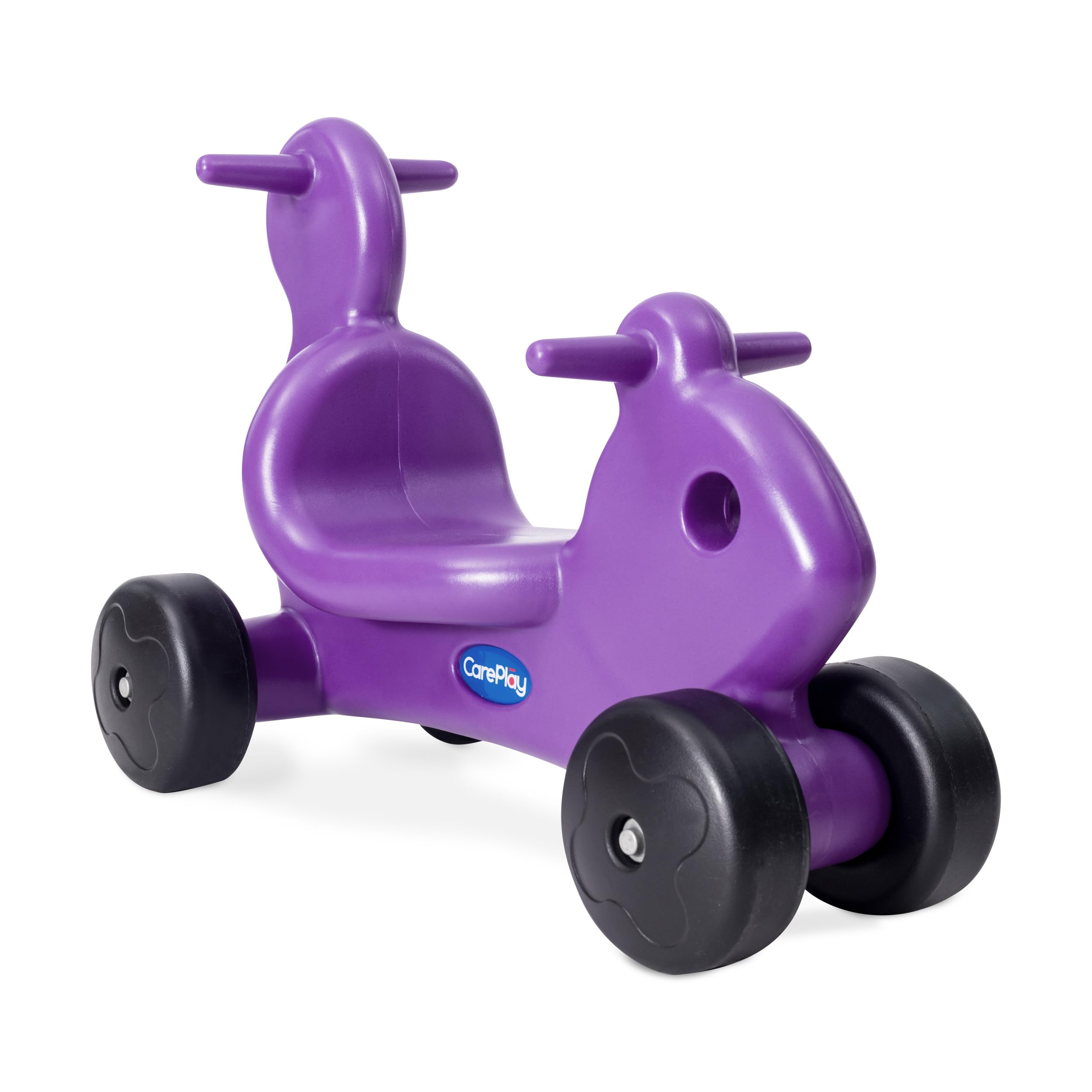 Careplay 2-in-1 Squirrel Push & Ride-on Toy, Indoor & Outdoor Use, Low Profile Seat, Recommended for Children up to 50lbs, Durable Construction, Made in The USA, Purple