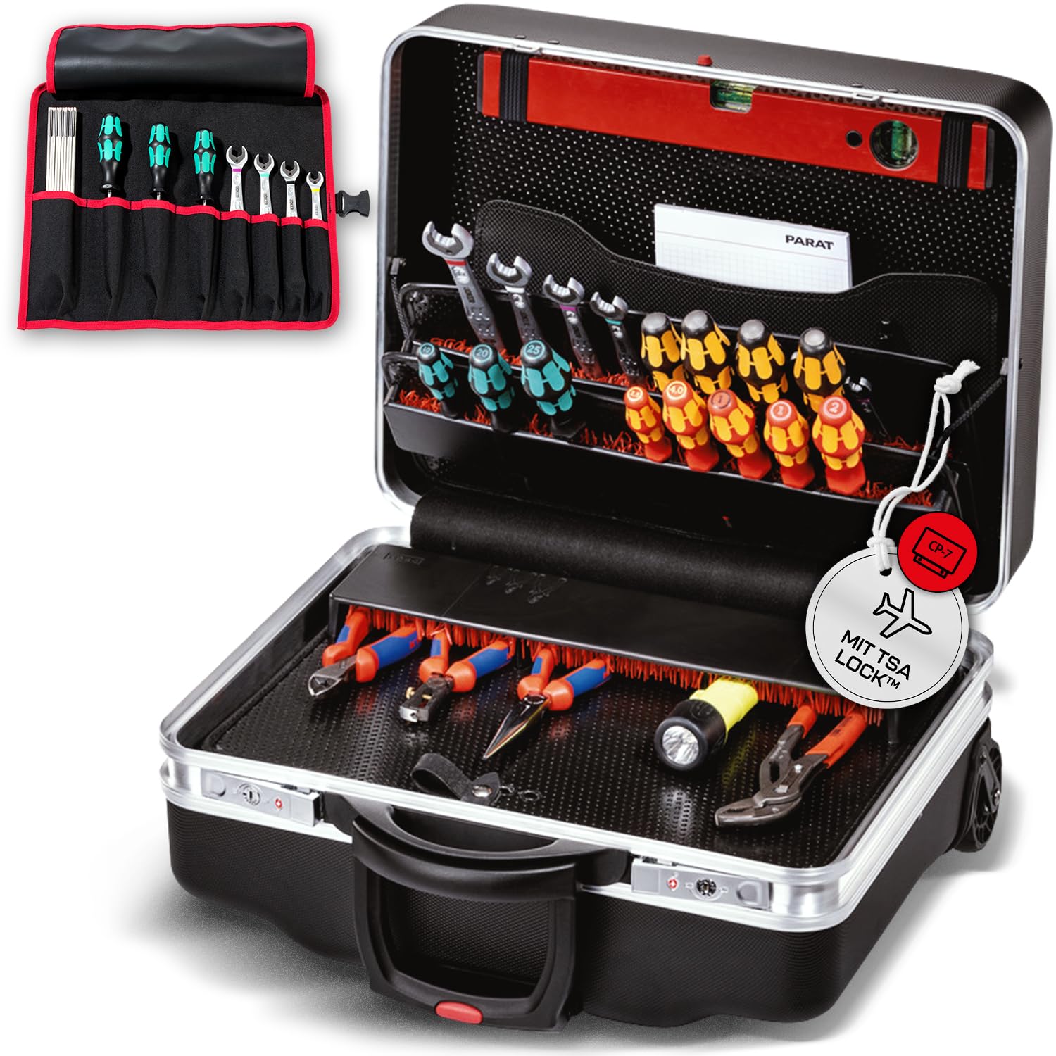 PARAT CLASSIC KingSize Roll | rollbarer Werkzeugkoffer mit Schloss | Für 60 Werkzeuge | 36L Werkzeugtrolley