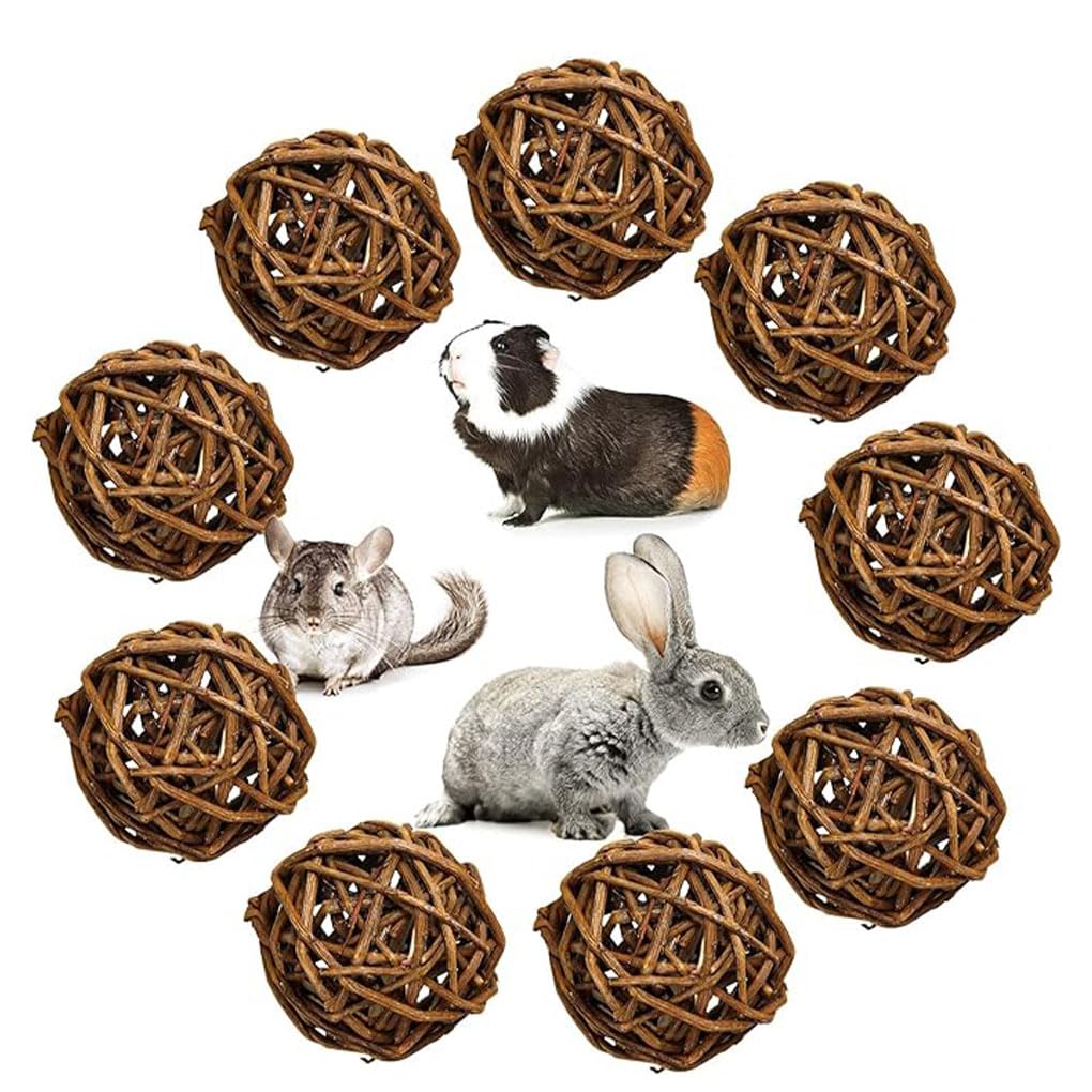 10 Set 9 Stück/Set Vogel-Kauspielzeug Spaß und sicheres Spielzeug zum Kauen und Spielen Kauspielzeug für Kaninchen, Chinilla, Hamster, Meerschweinchen, Braun