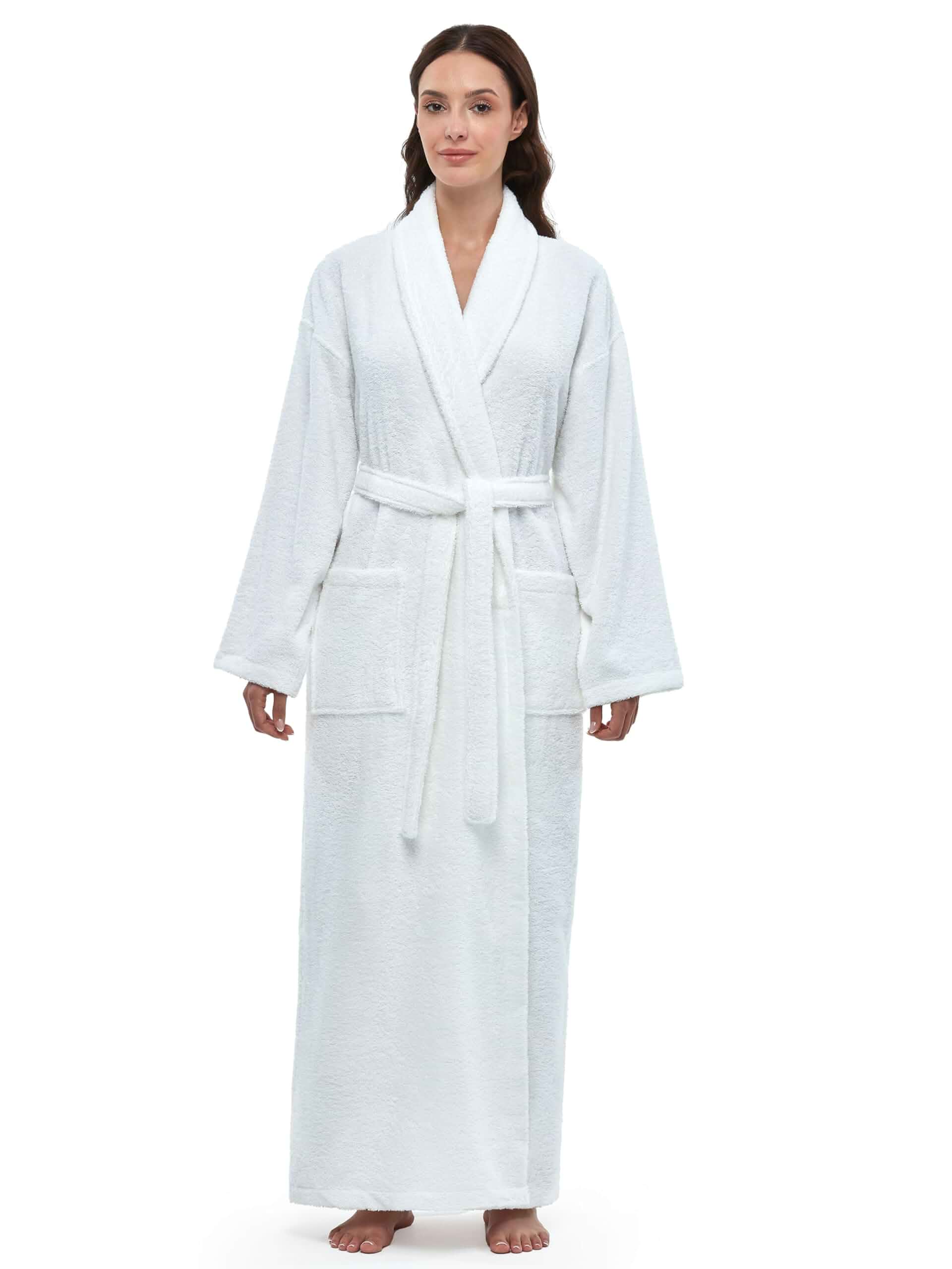 Arus Womens Shawl Collar Robe, Turkish Terry Cotton Bathrobe Standard