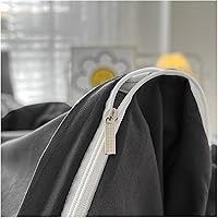 Vista 4 de Cama, Queen/L Negro Color Sólido Algodón Funda Nórdica Funda Nórdica