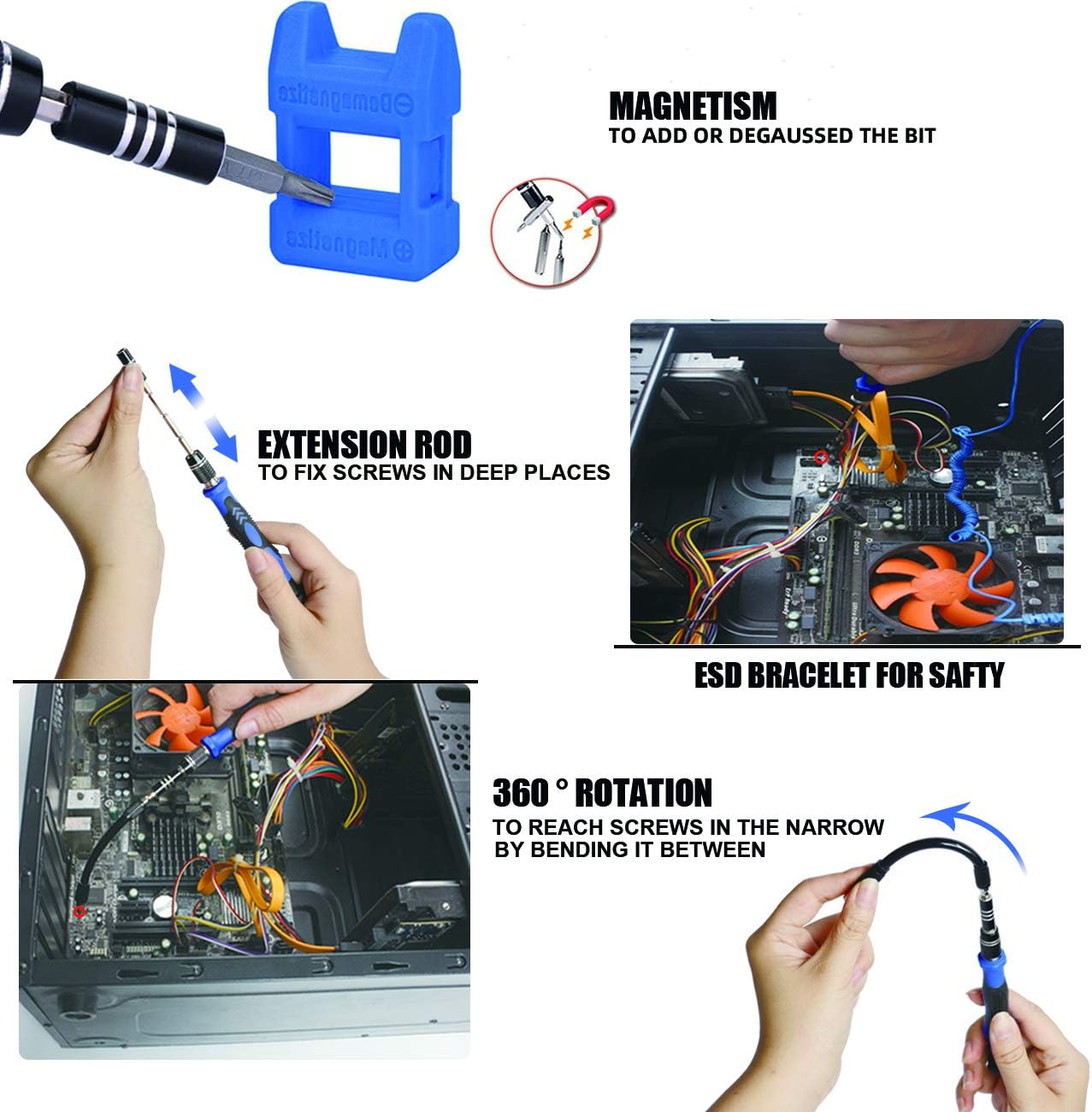 Ps4 Screwdriver kit,Computer Repair Tool kit,Precision Screwdriver Set,LOFIXO-91 Magnetic Electronics Repair Kit for iPhone,Laptop,Xbox,Nintendo Controller,joycon,Watch,Camera,pc Building,Eyeglass