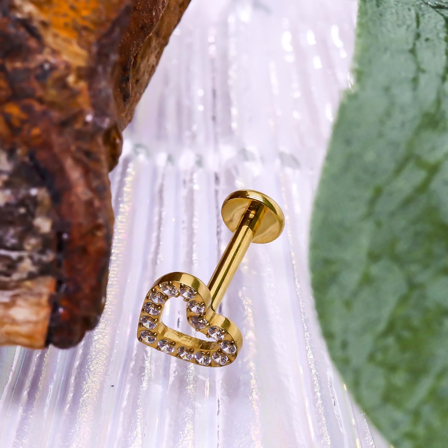 G23 Titanium 16G Push in Flatback Stud for Flat, Helix, Tragus, Conch, Lobe CZ Nose Stud Lip Stud Hypoallergenic Cartilage Earring Piercing Jewelry - Image 6