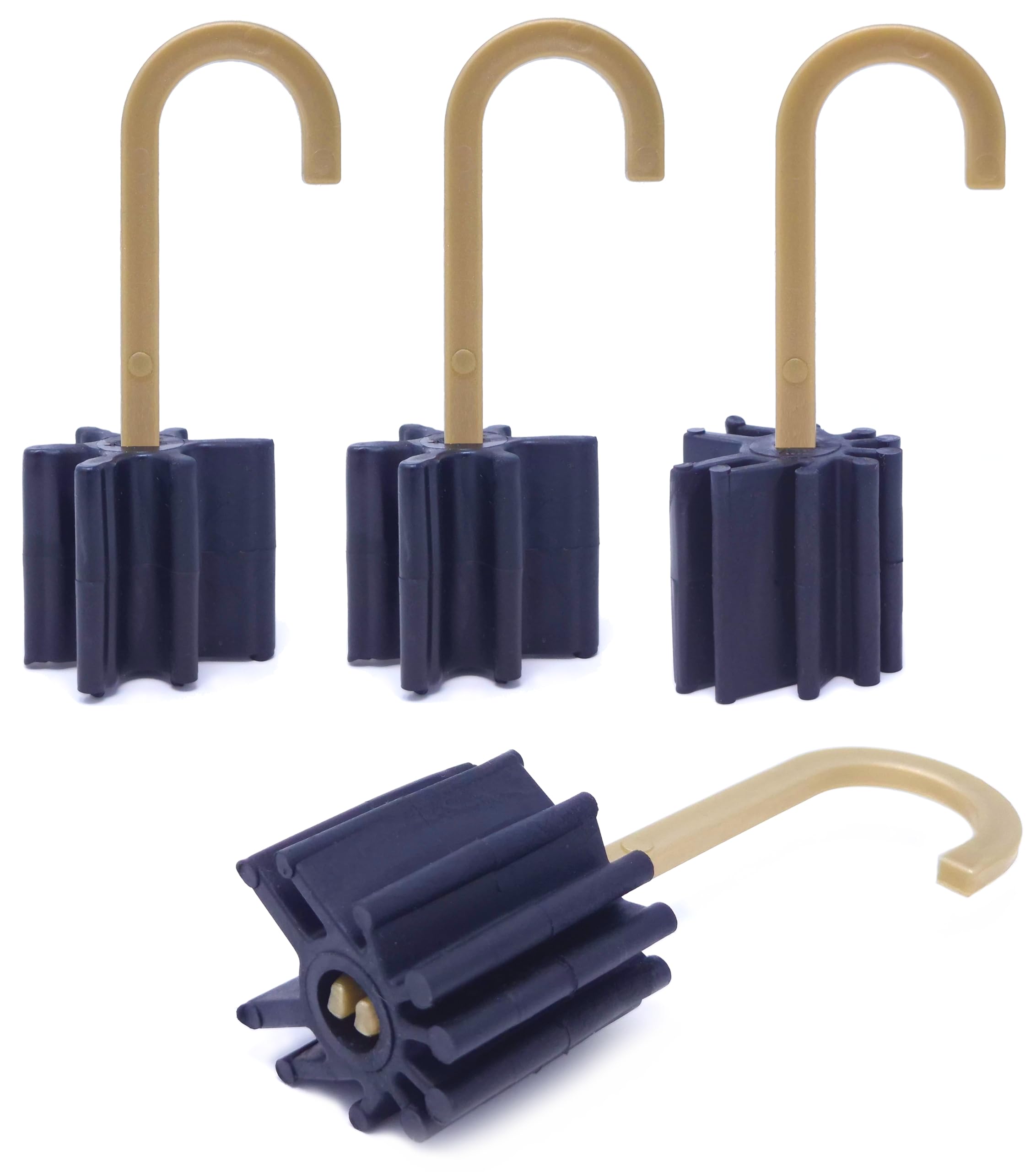 20 Pezzi Fermabandiera Da Giardino A Forma Di Fiore – Tappi In Gomma E Clip In Plastica E Ferro, Antivento, Per Aste E Supporti Da Prato, Interno/Esterno, Nero - 2