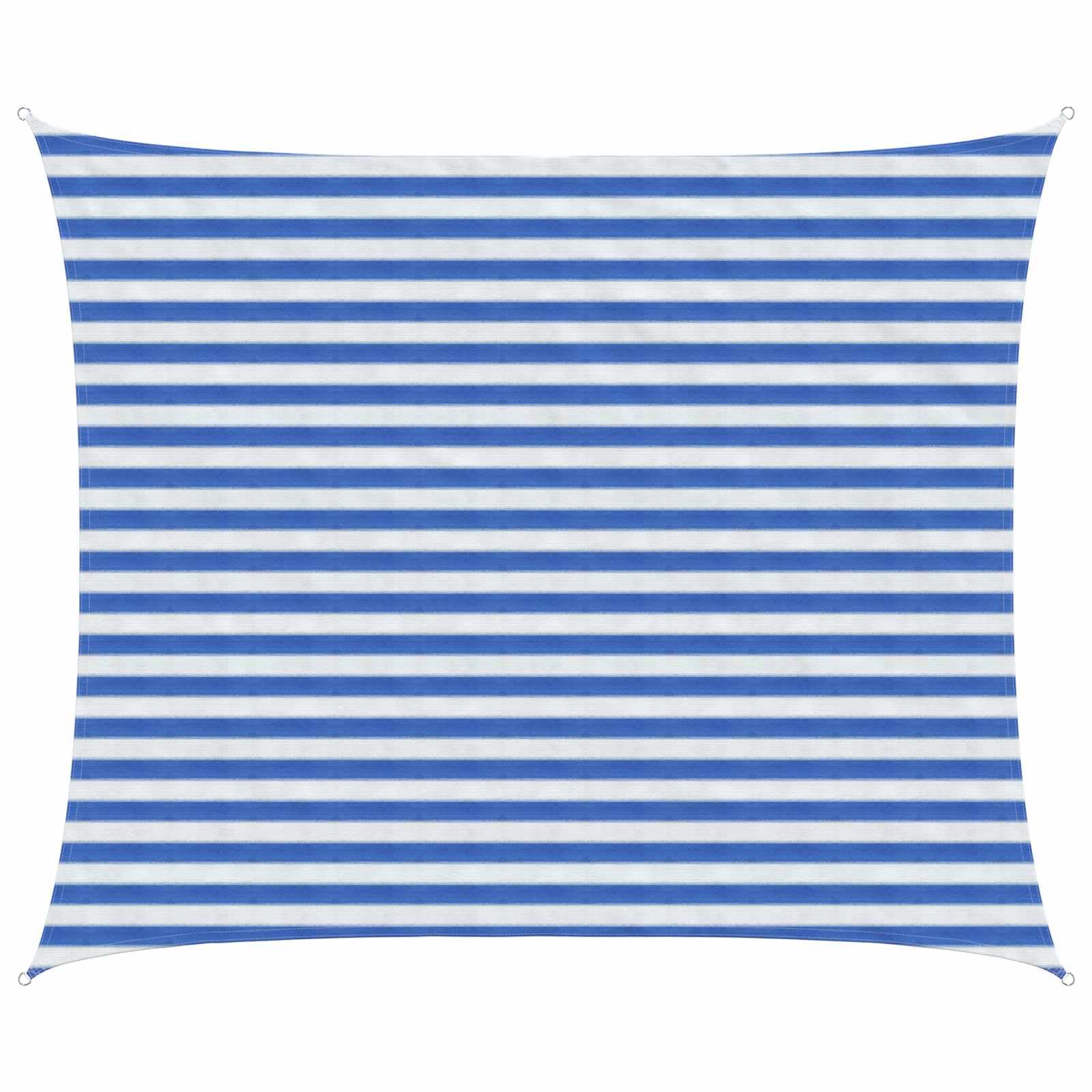 vidaXL Sunshade Sail Blue and White 2.5 x 3 m HDPE, Garden and Terrace, Modern Sunshade Sail, Outdoor Shades, UV Blocking Cover, Wind Permeable Canopy for Balconies, Awning Solutions