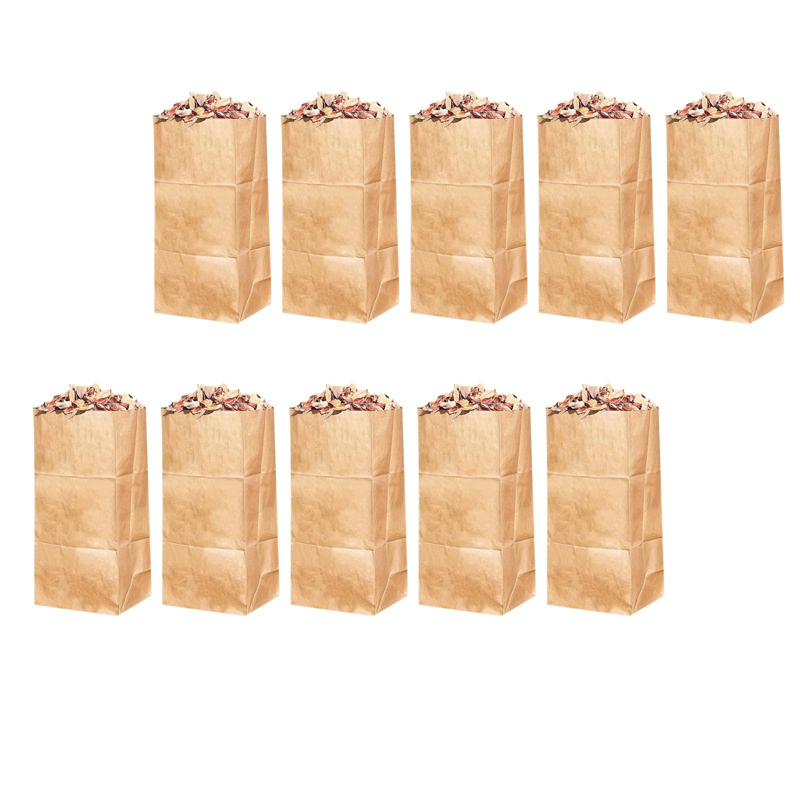 Generico Sacco Carta Artigianale a Strati Sacchetti per Raccolta Foglie Sacchetti per Prati Naturali Sacco per stoccaggio rifiuti per Giardino Esterno Uso Domestico 10" Cestino Carta Resistente