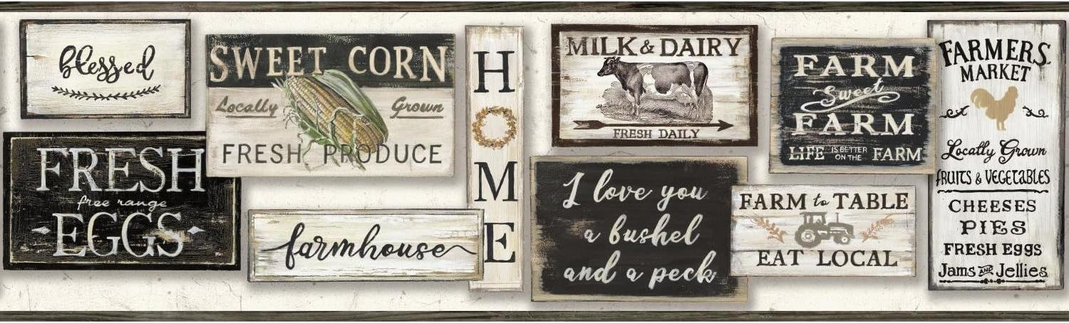 3119-63104B - Country Bath Blue Rustic Border - By Chesapeake