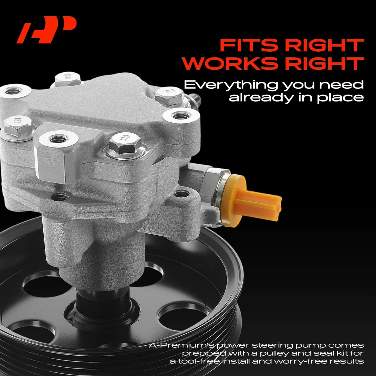 A-Premium Power Steering Pump, with Pulley, Compatible with Audi A4 2002-2009, A4 Quattro 2002-2009, S4 2002, 1.8L 2.0L, Replace # 8E0-145-153-D, 8E0-145-153-J