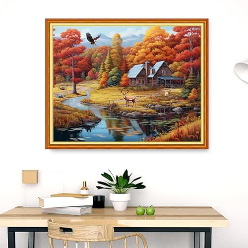 Miniatura 64 de Dimensean Kits de punto de cruz estampados, gama completa de patrones de bordado, kits de iniciación para principiantes, adultos o niños, kits