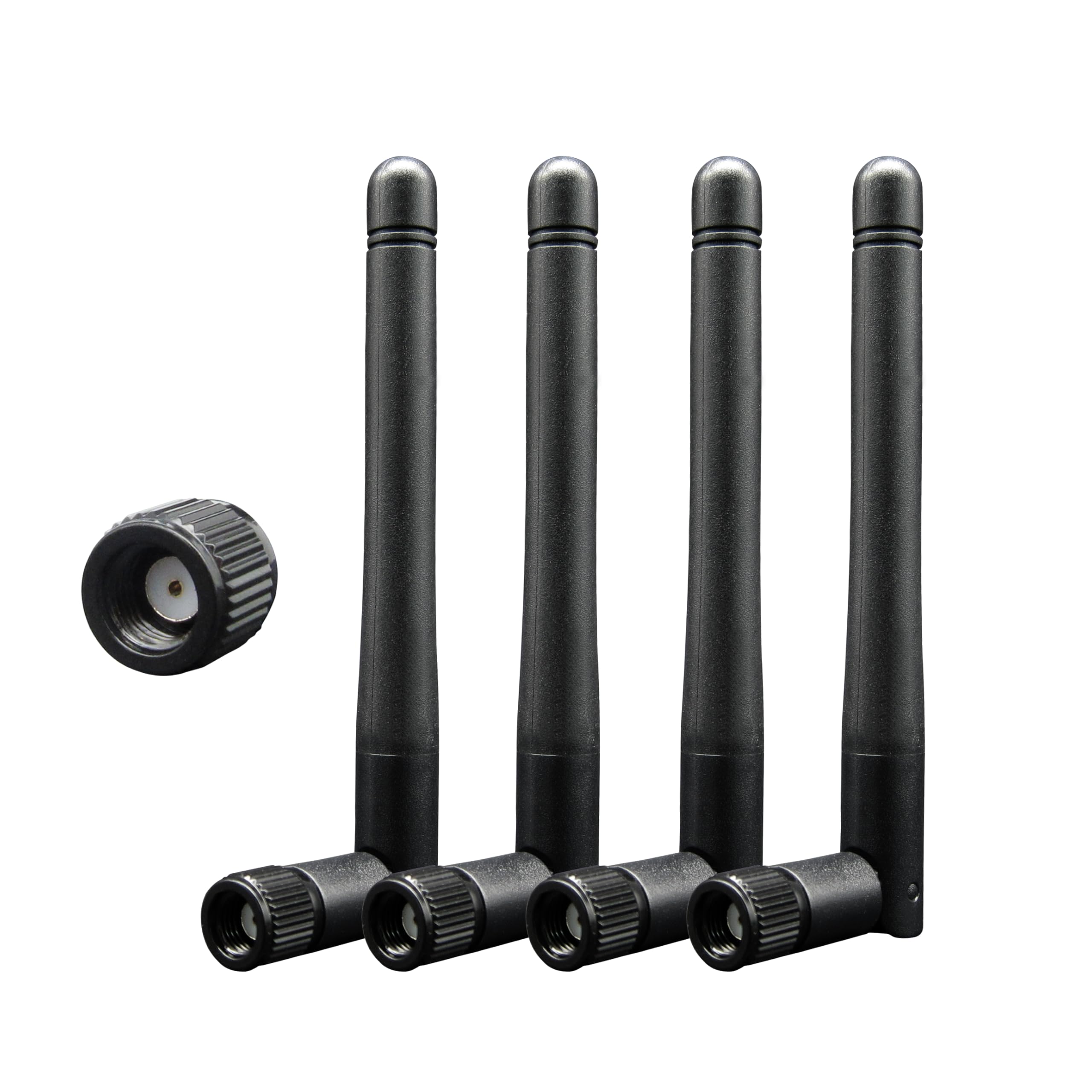 WiFi Antenna PC Bluetooth Antenna, WiFi 6 Dual Band 2.4Ghz 5Ghz 5.8Ghz 3dBi with RP-SMA Male (with No Pin) for Gaming Motherboard, RV Camera, Mini PCIE M.2 Wireless Card, Router - 4 Pack