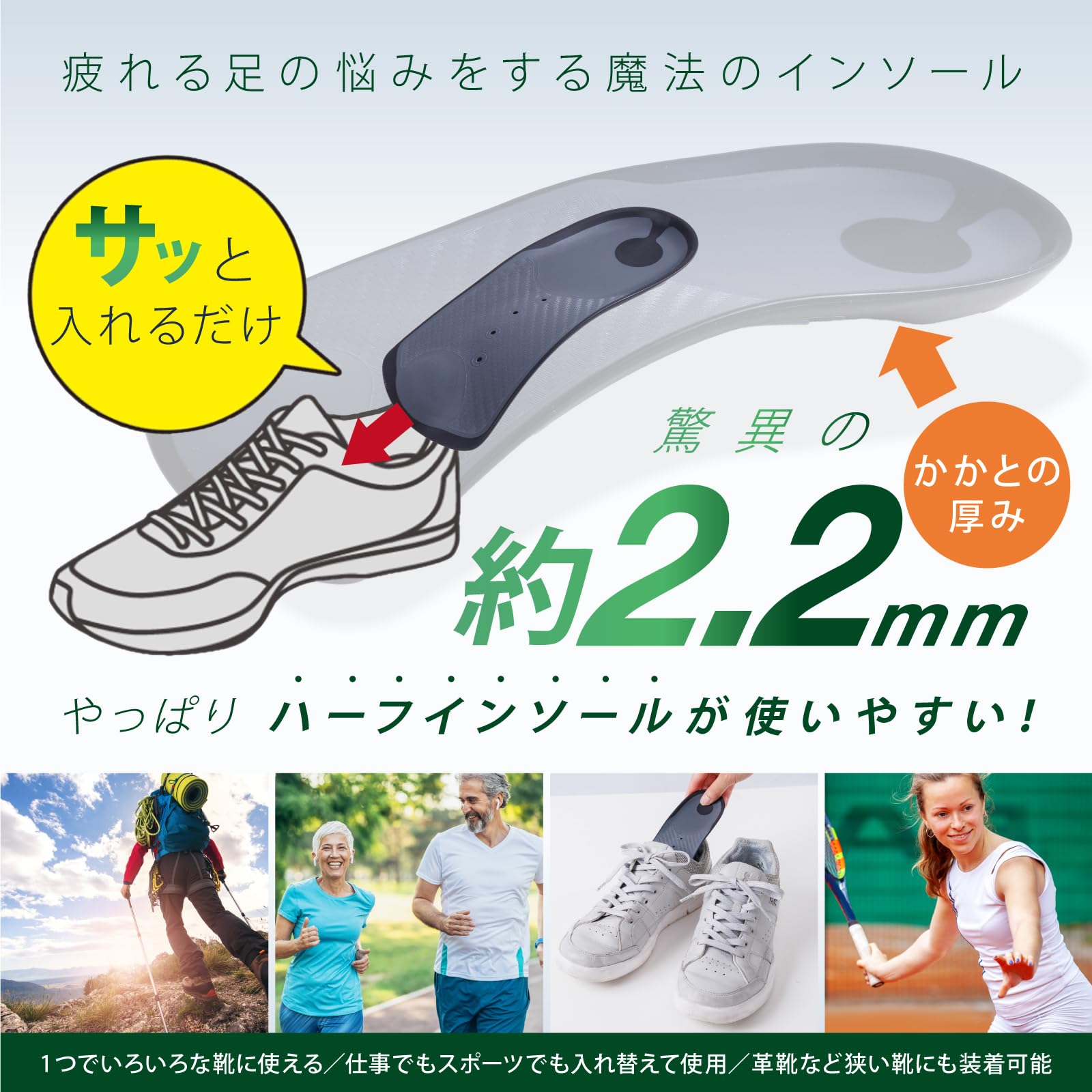 Amazon.co.jp: ASHIMARU ハーフ インソール 日本製 薄型 アーチ