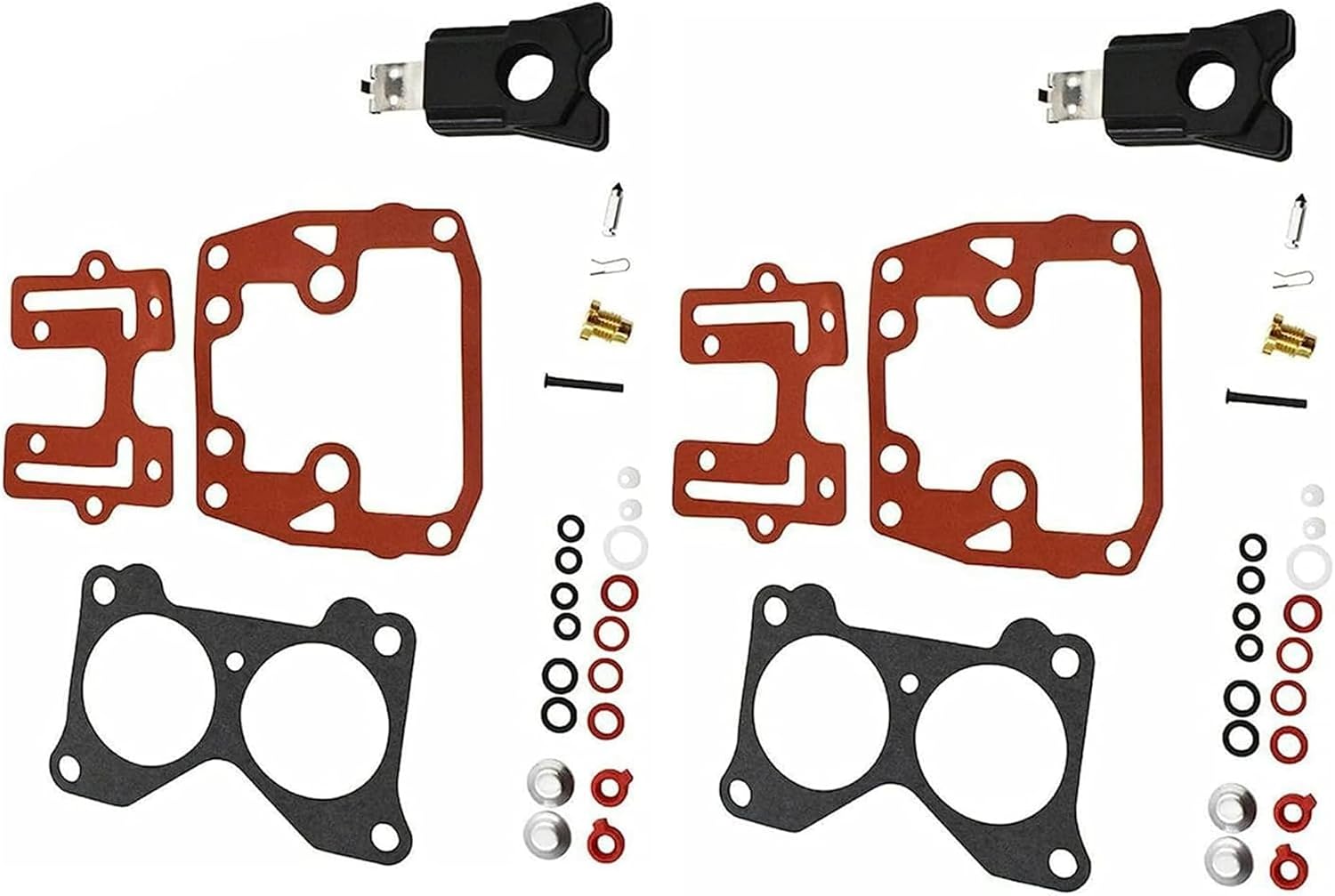 GXARTS 2 Pack Carburetor Rebuild Kit Compatible With Johnson Evinrude V4 85 88 90 100 115 125 140 HP For V6 150 155 175 185 200 235 HP
